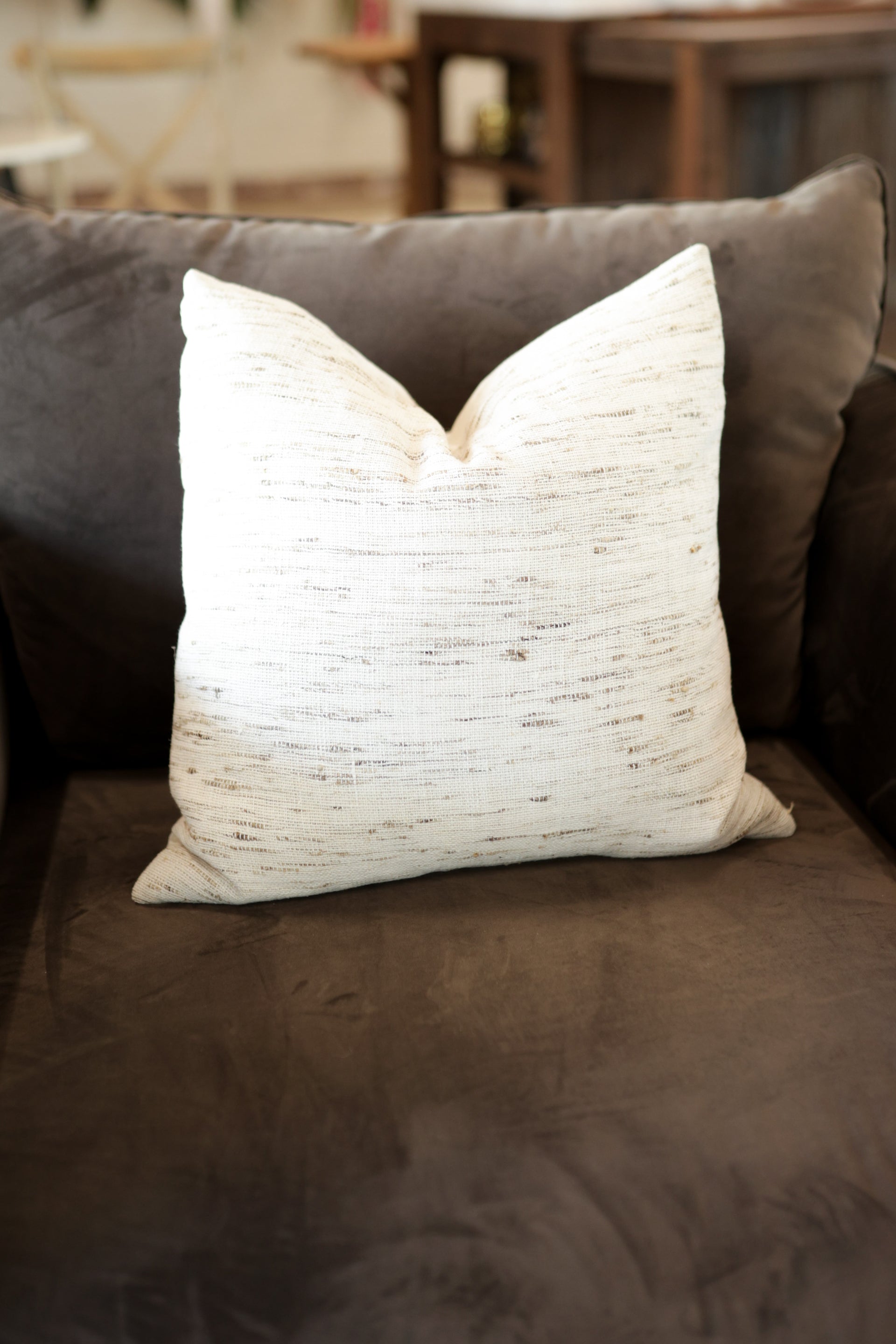 Cream and Brown Pillow