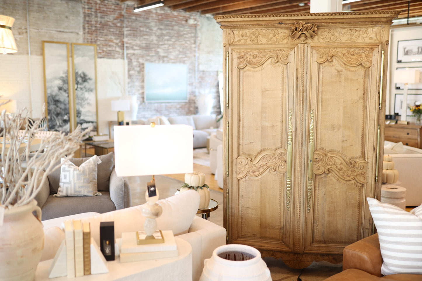 Bleached Antique French Armoire