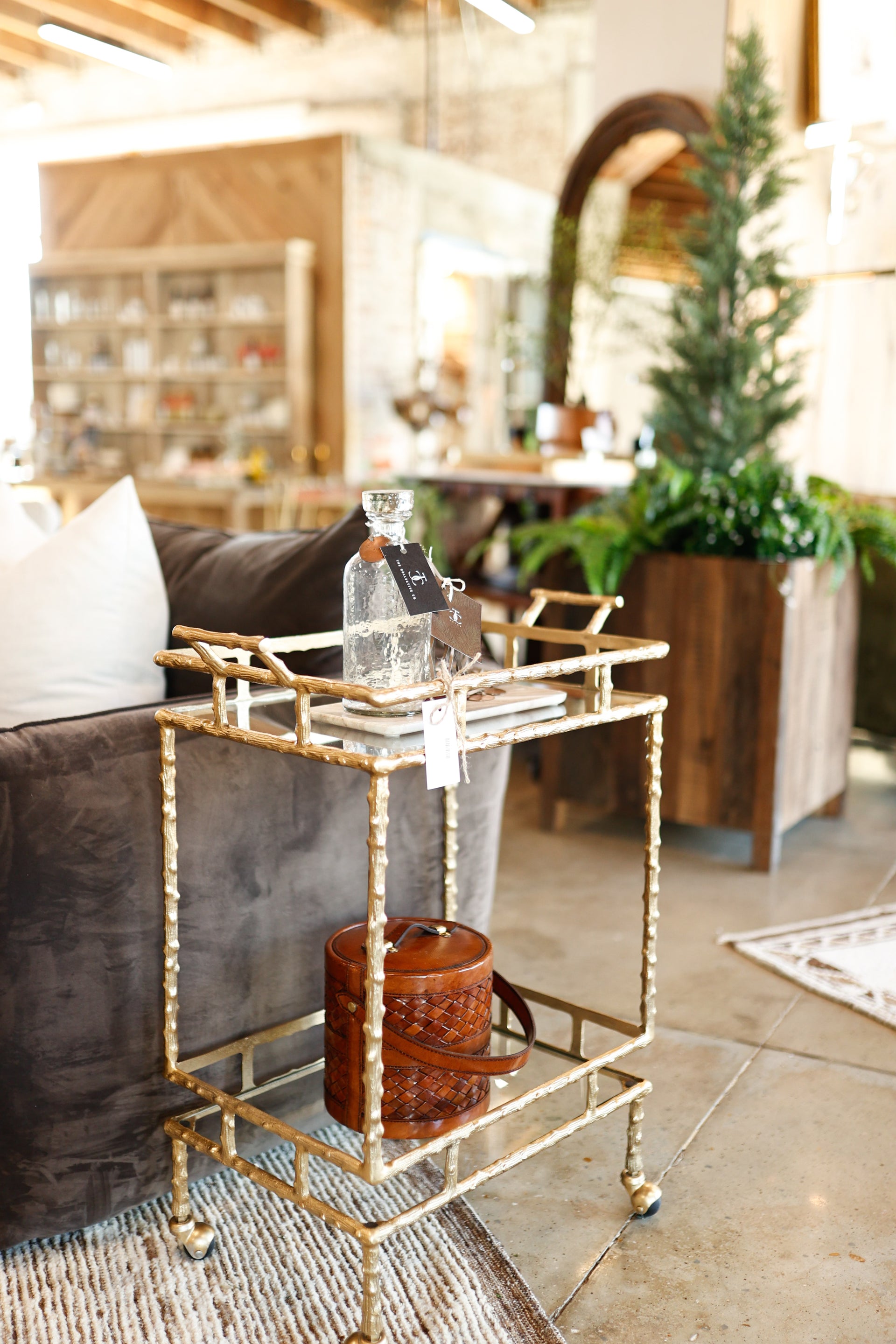 Removable Stainless Steel Leather Ice Bucket with Tongs