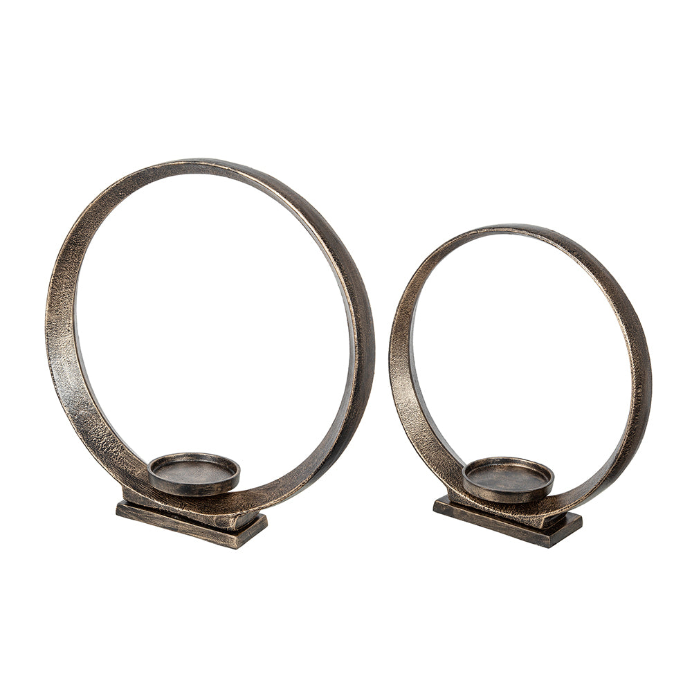 Aluminum Ring Candle Holders Set