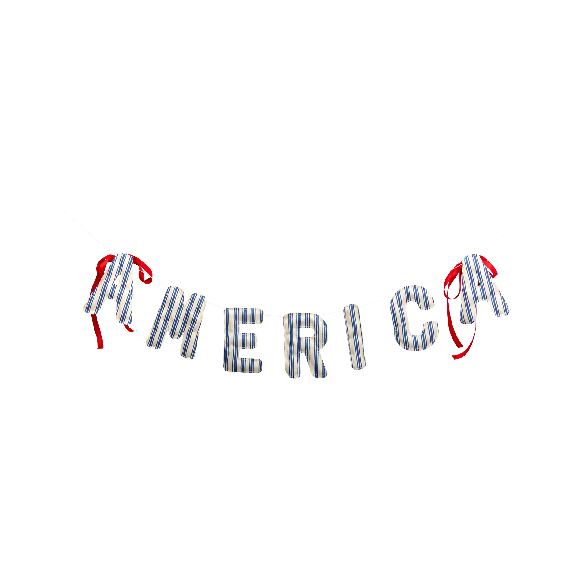 America Ticking Linen Puffy Banner