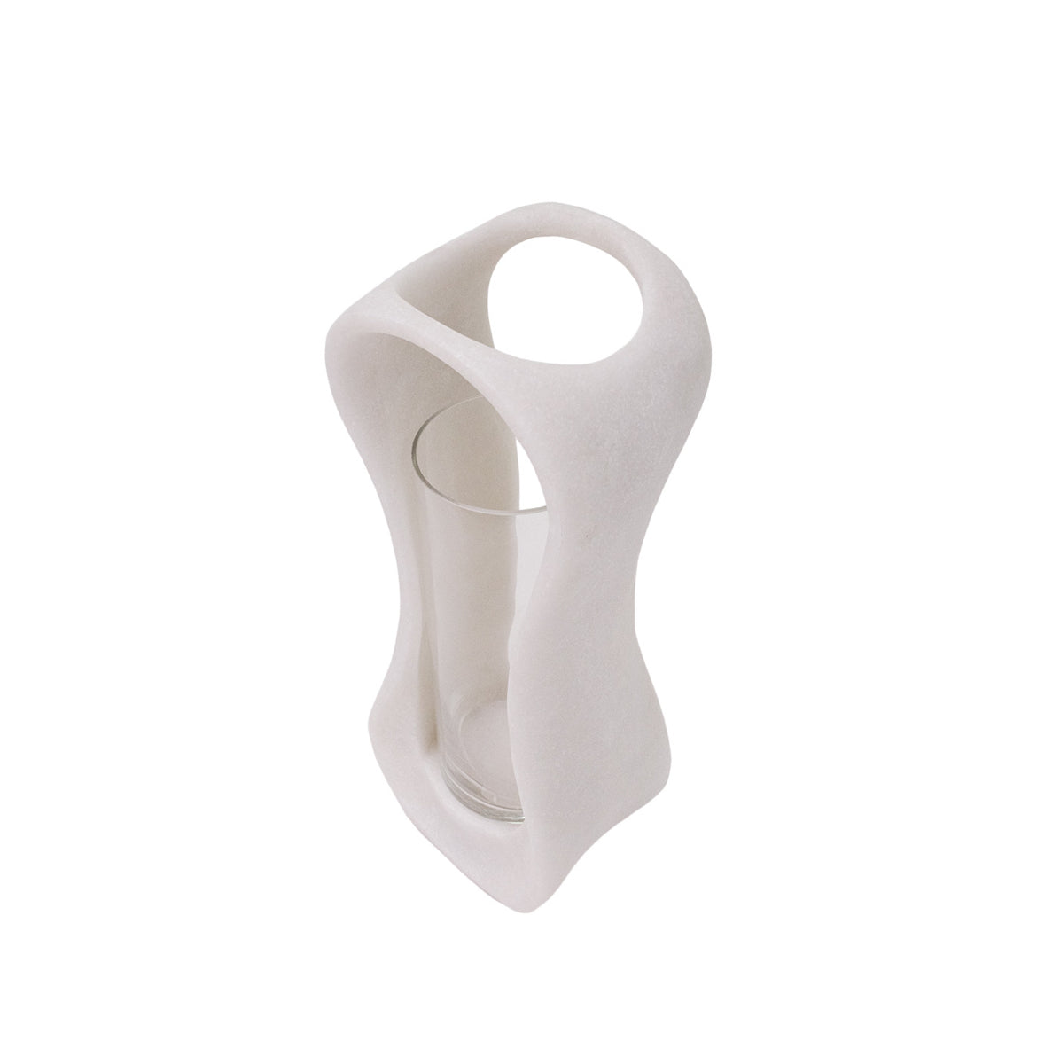 Lestro White Hurricane Candle Holder