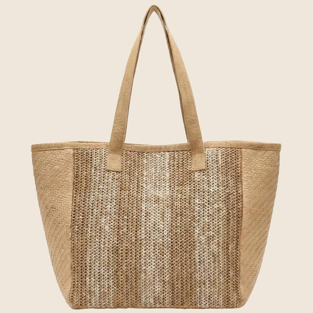Natural Large Straw Woven Tote Bag
