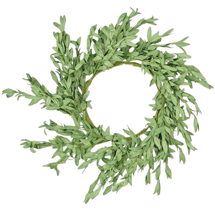 30630- 22in Wreath-PE Herb Leaves-Green