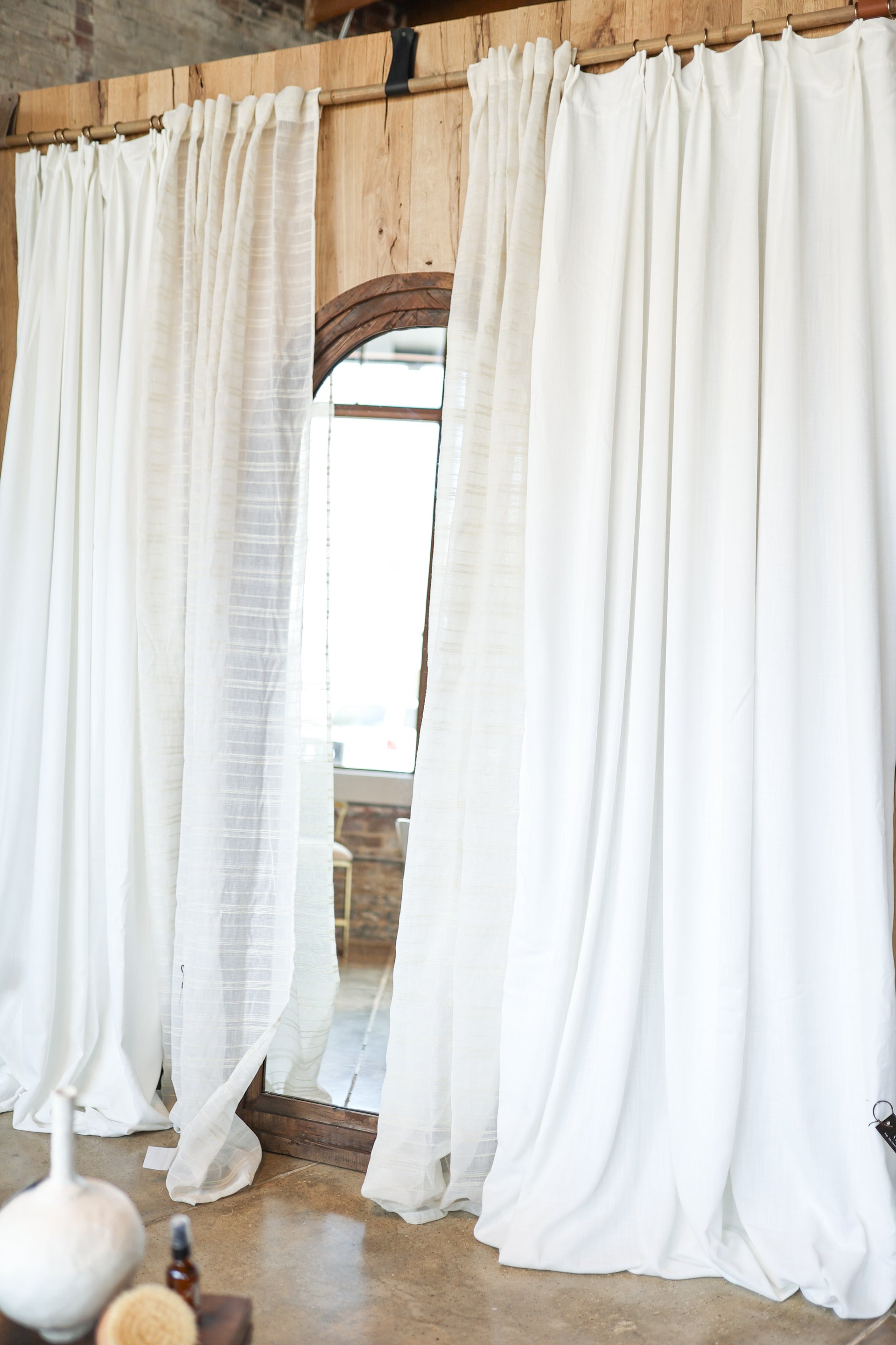 52" X 108" Sheer Drapes - Striped Linen