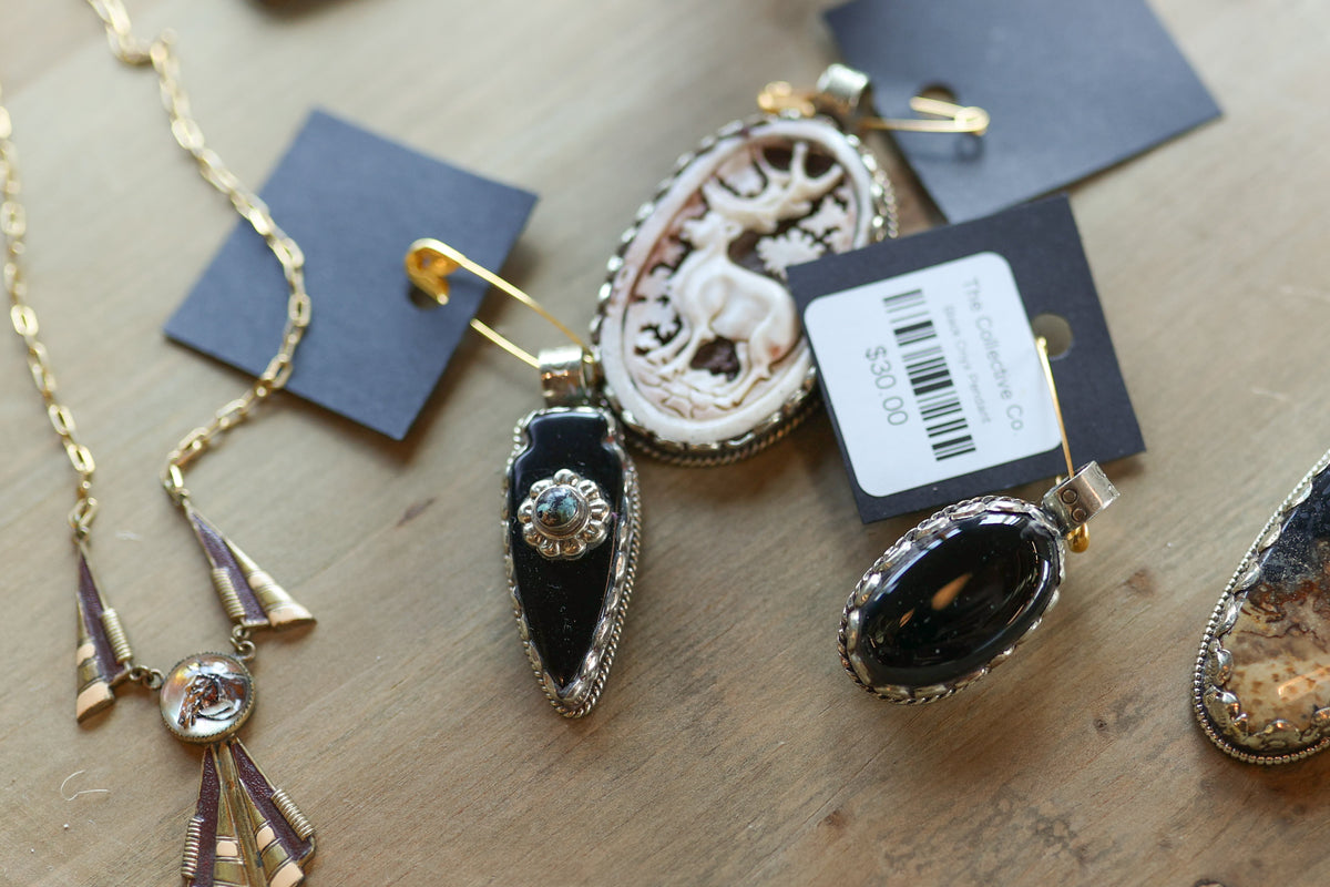 Black Onyx Arrowhead Pendant