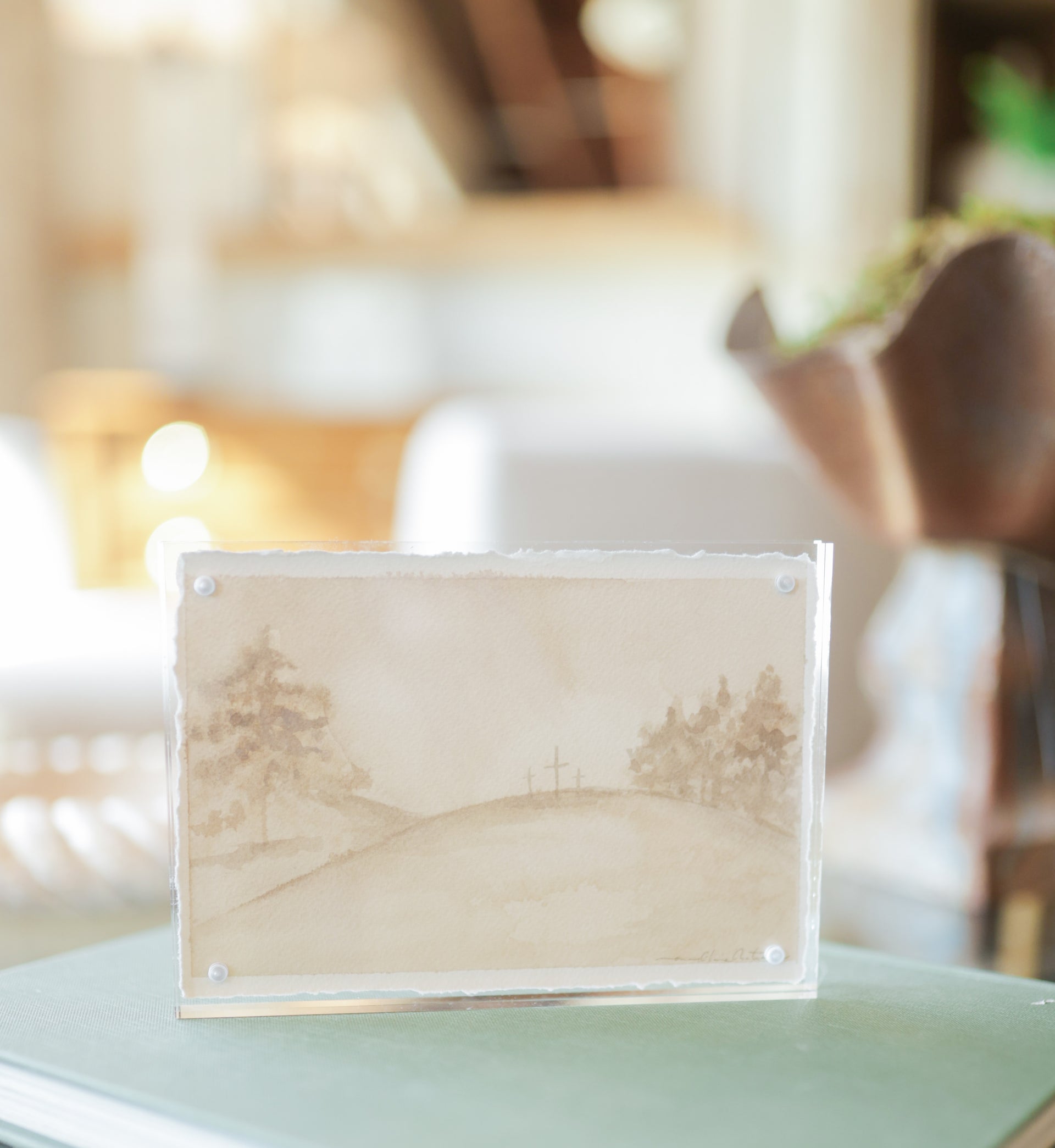 He Gave It All - Framed Art By Mary Claire 5” x 7” (Each one will differ)