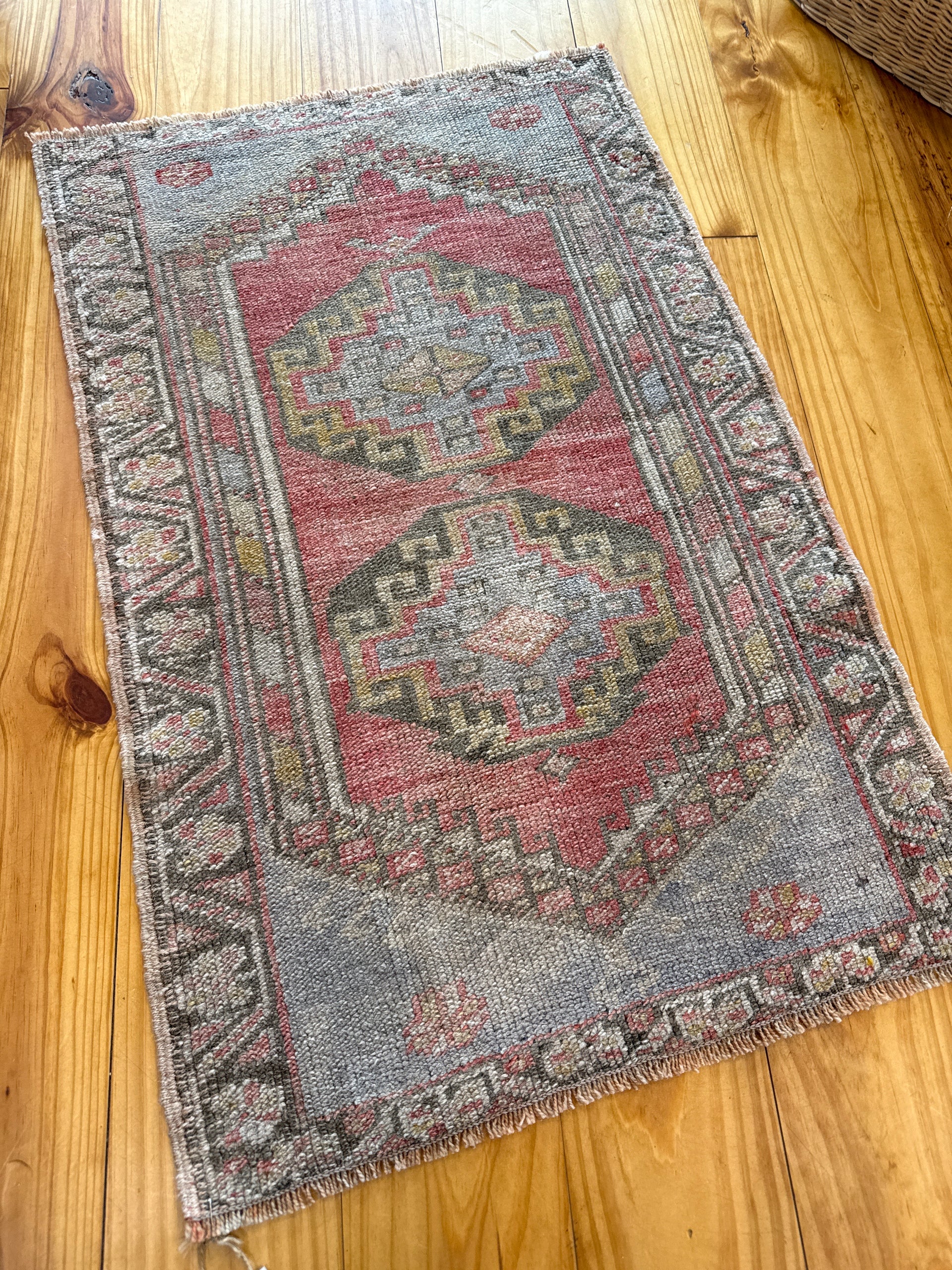 New Mini Vintage Turkish Rug 38