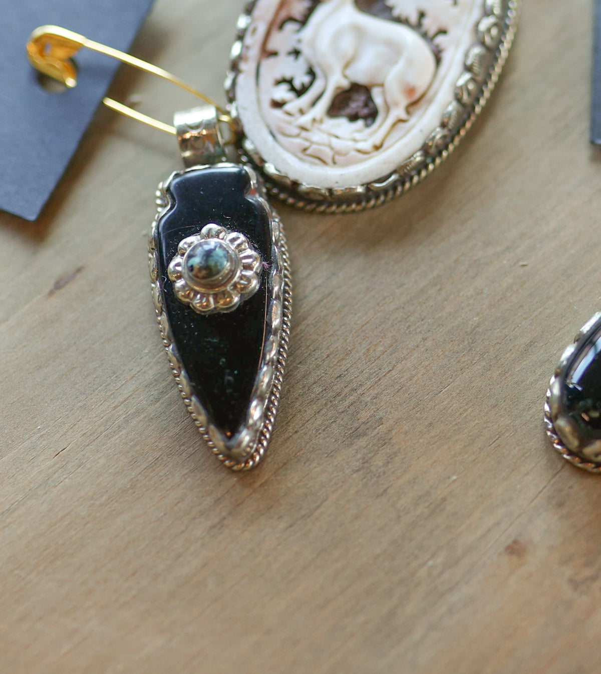 Black Onyx Arrowhead Pendant