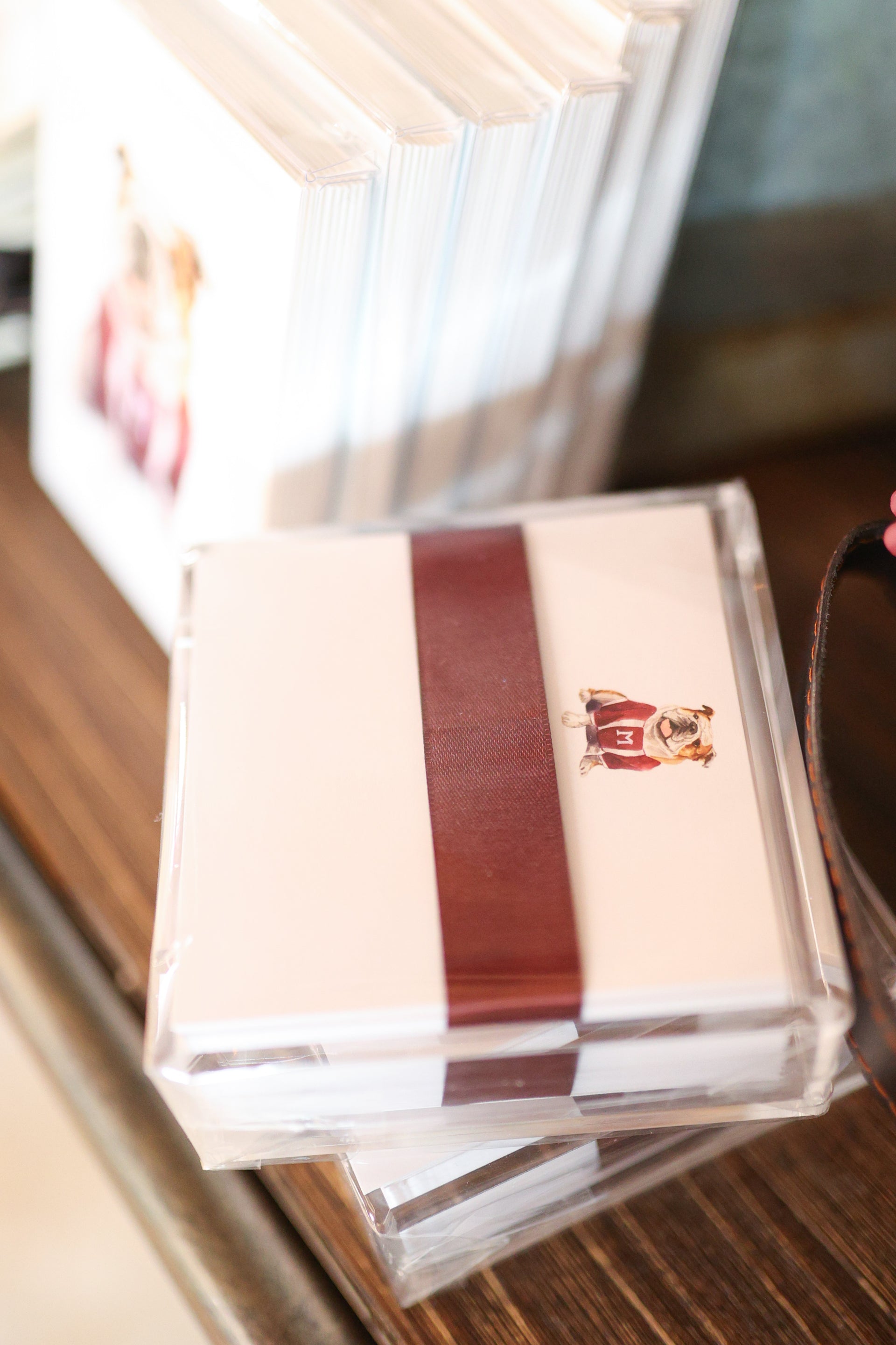 Square Desk Set - Maroon Bulldog