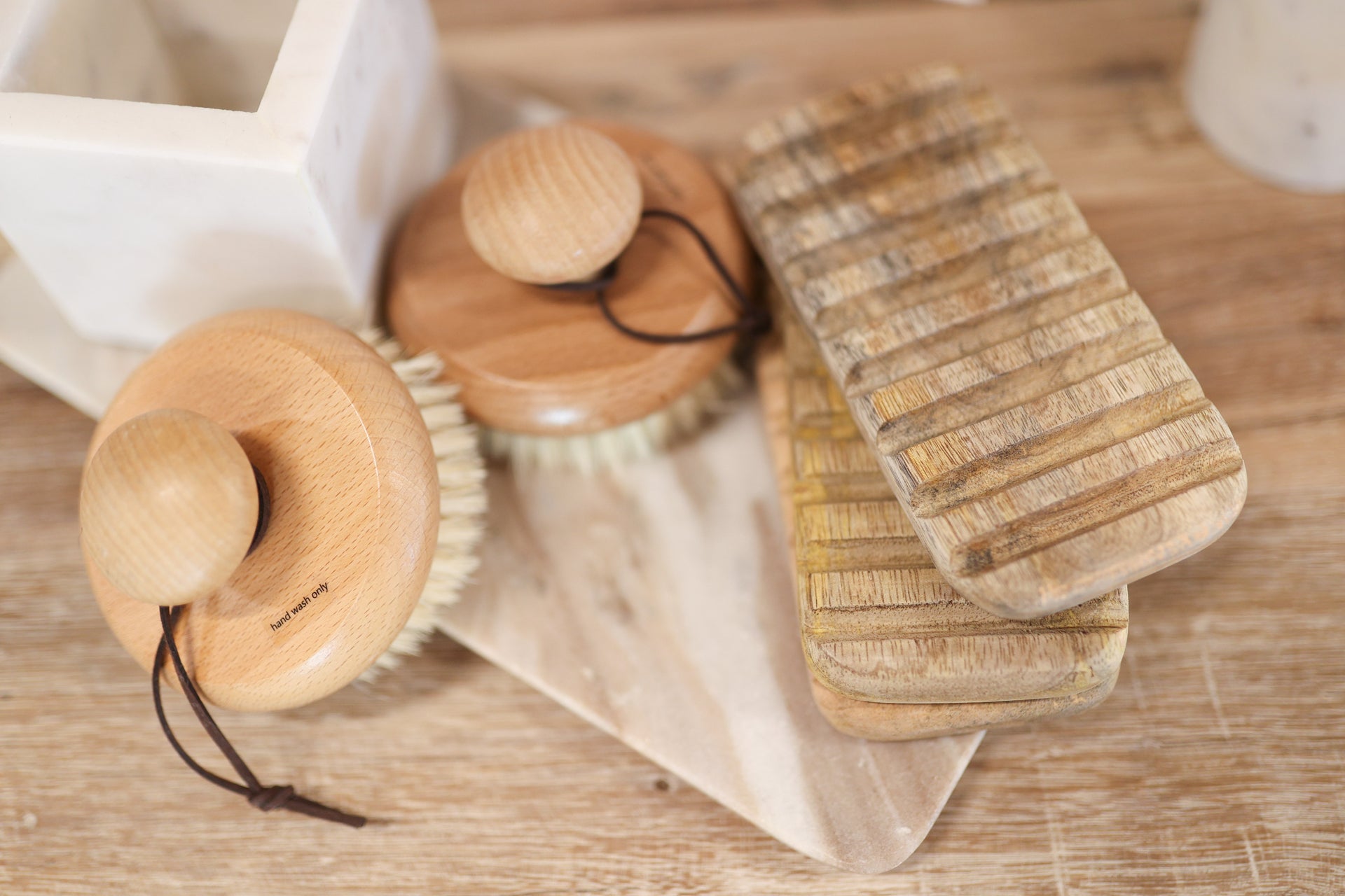 Carved Mango Wood Soap Dish, Natural