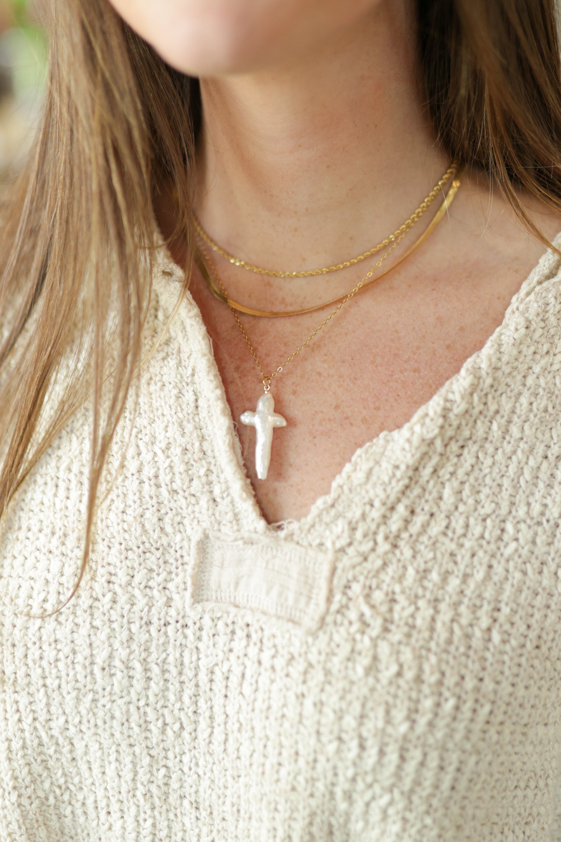 Layering Twist herringbone Necklace Waterproof