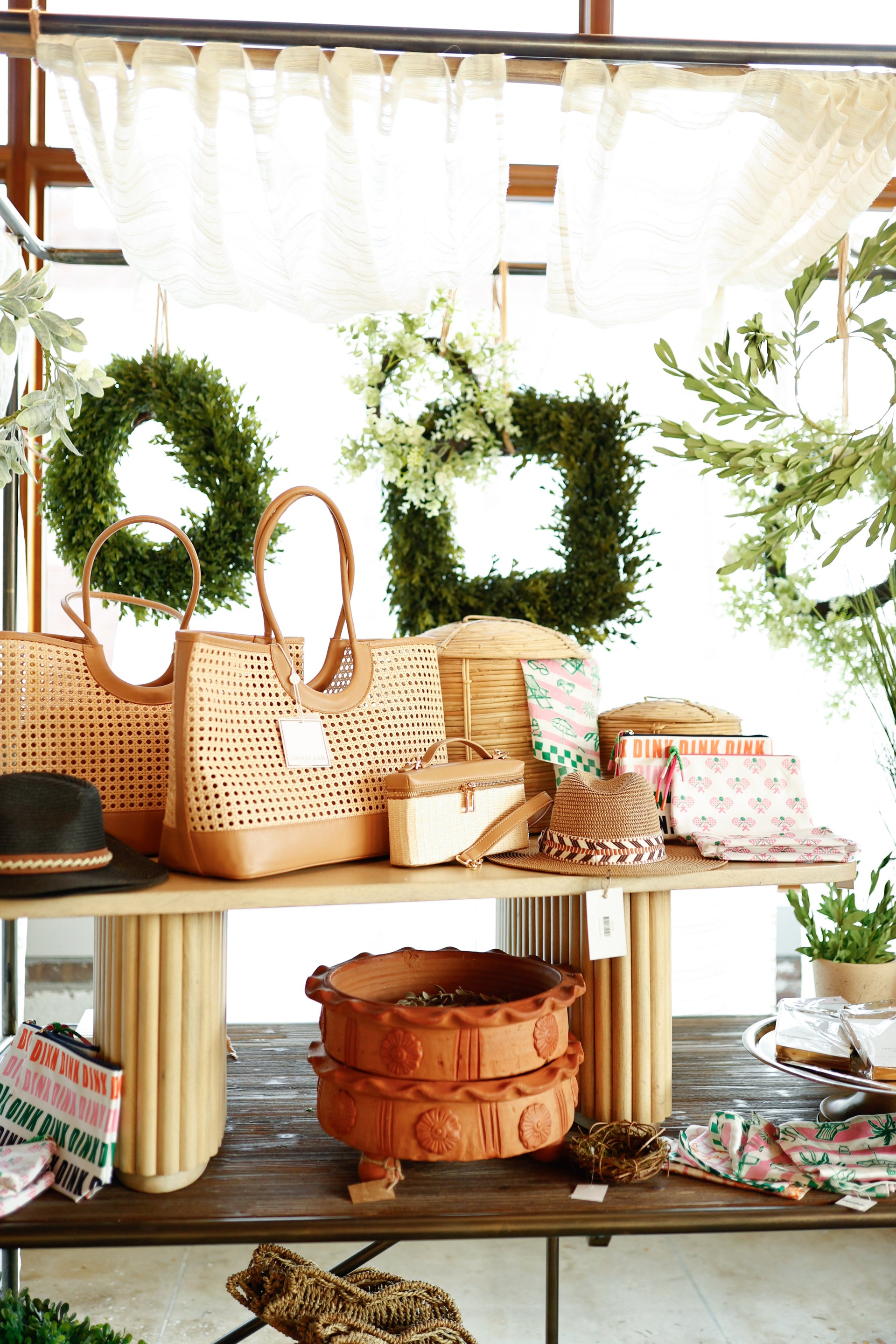 Black Straw Hat with Braided Leather Detail