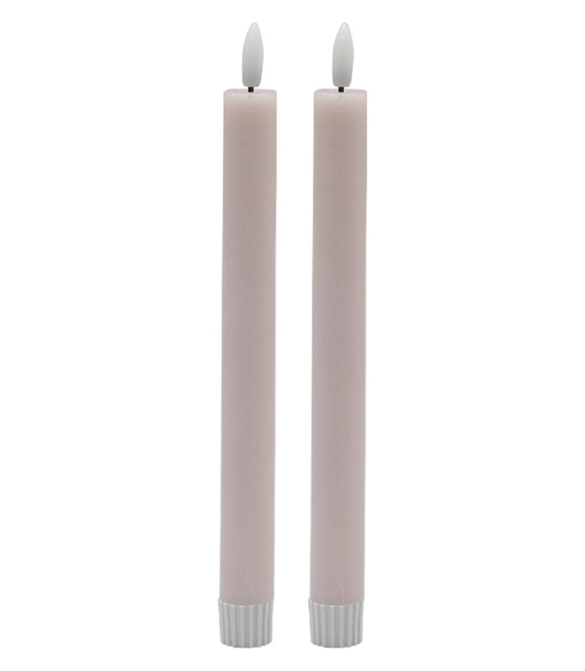 Medium Pink Flameless Taper (Set of 2)