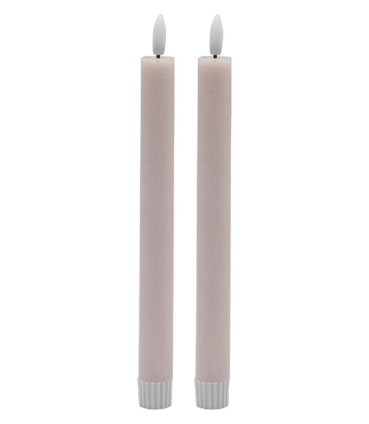 Medium Pink Flameless Taper (Set of 2)