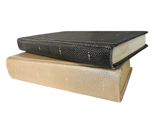 Mix of Tan and Charcoal Shagreen Book