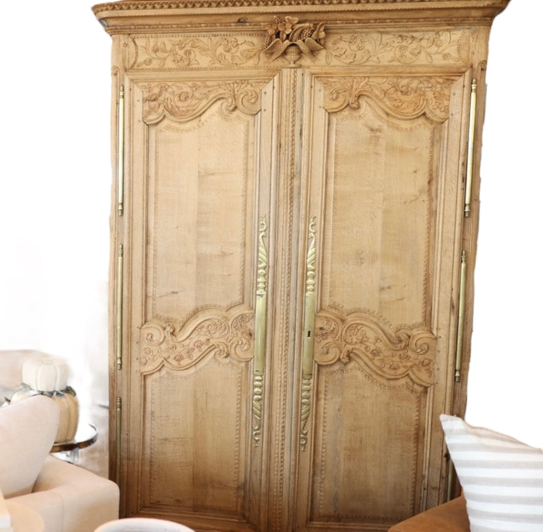 Bleached Antique French Armoire