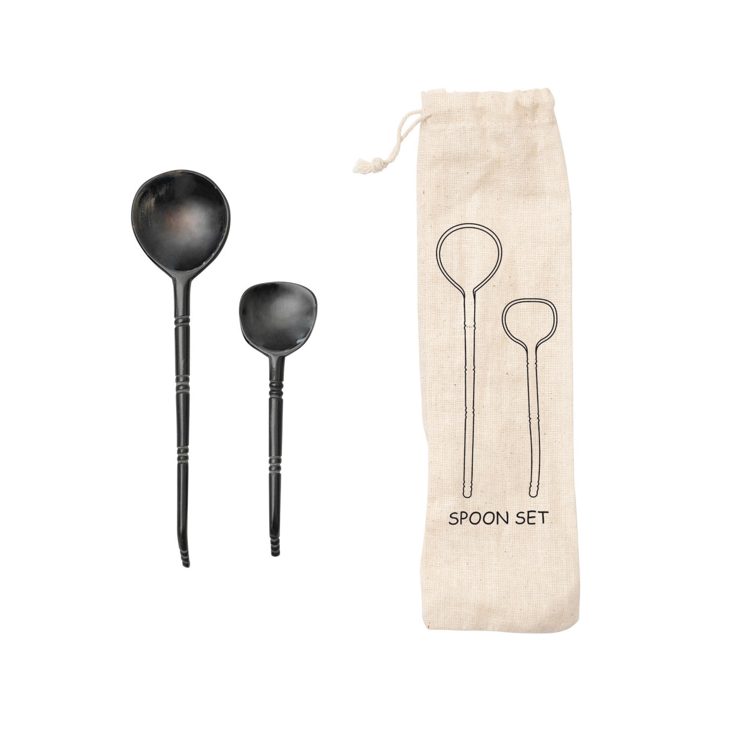 Natural Horn Kitchen Spoon Set