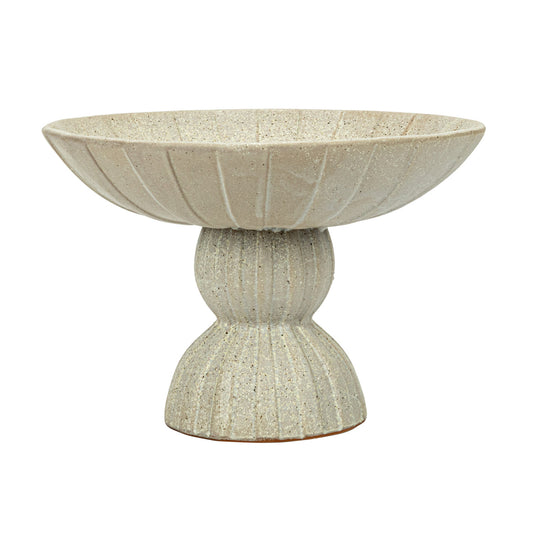 Footed Round Stoneware Bowl