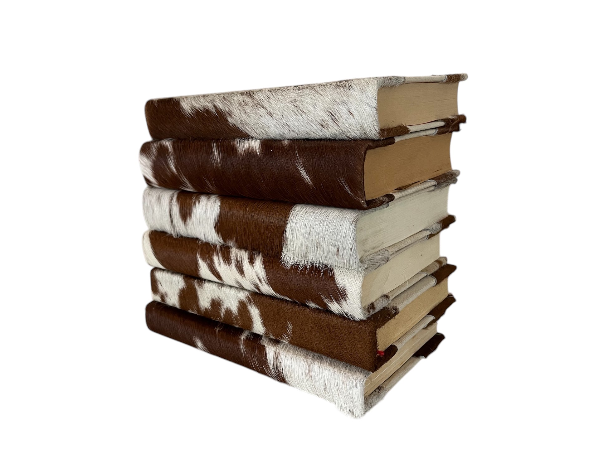 Cow Hide Book in Brown and White