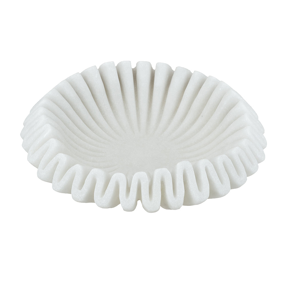 Wavy Sand and Resin Bowl with Textured White Finish