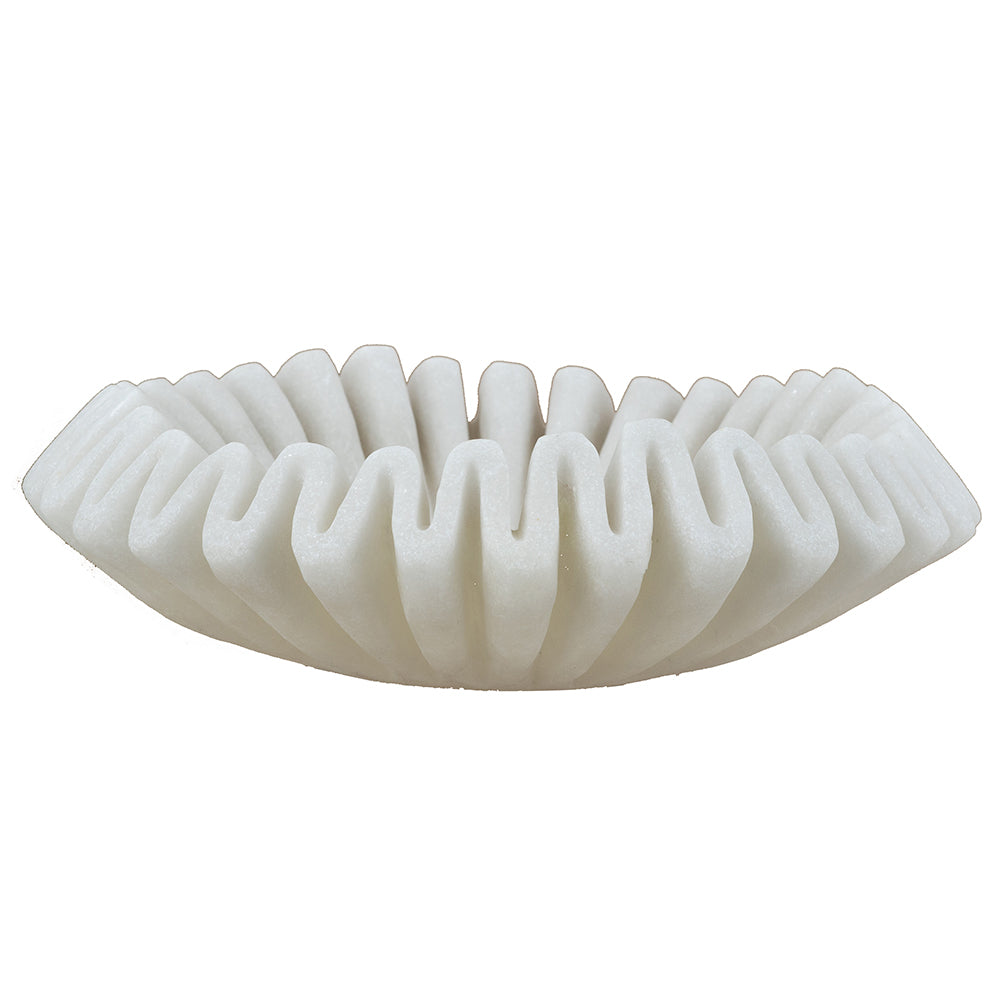 Wavy Sand and Resin Bowl with Textured White Finish