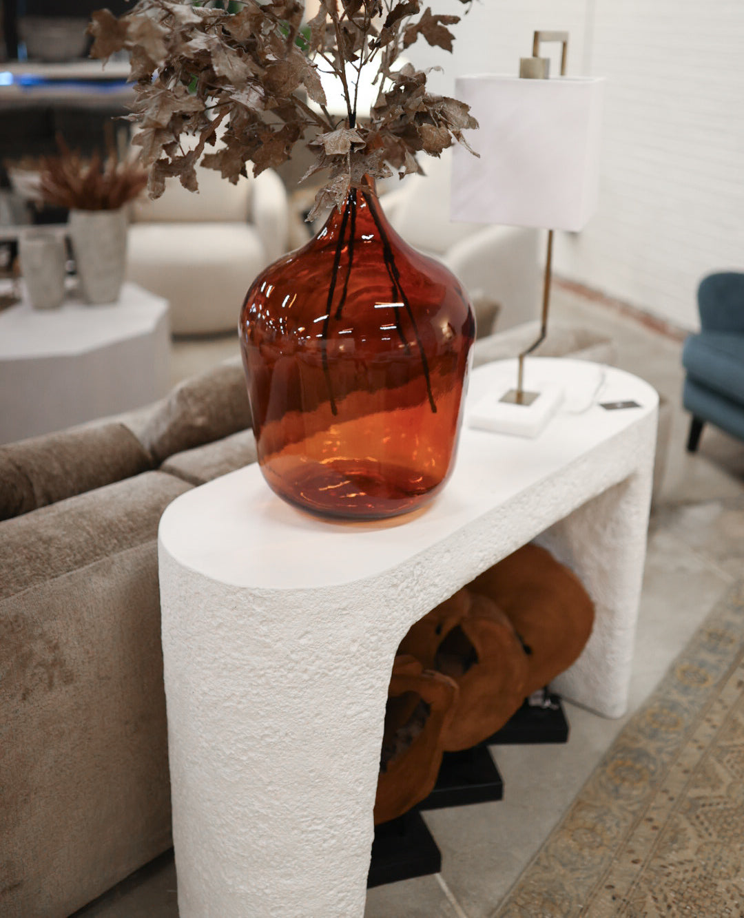 White Concrete Console Table