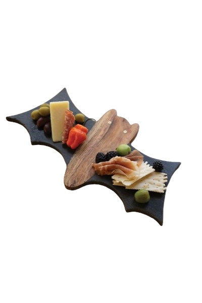 Marble Acacia Wood Bat Cheese Board