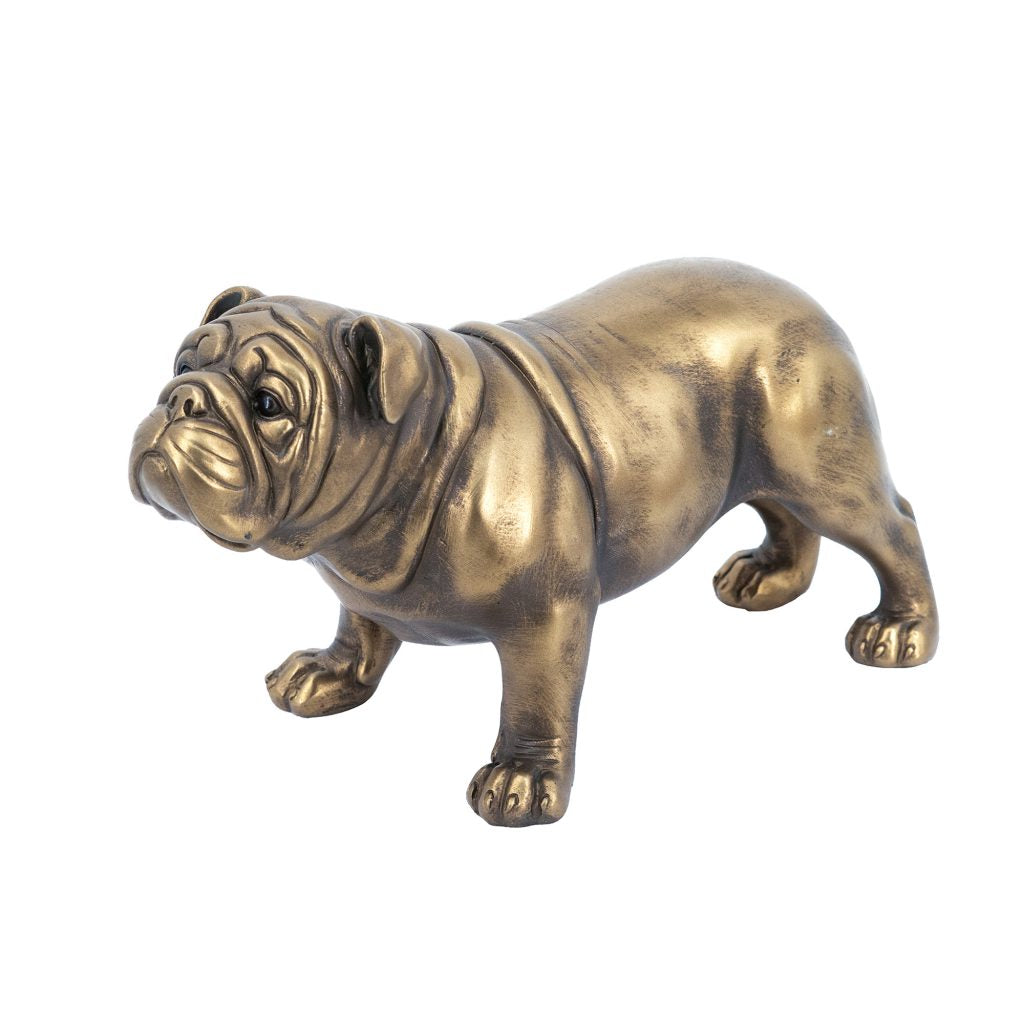 Lifelike French Bulldog Figurine with Copper Finish