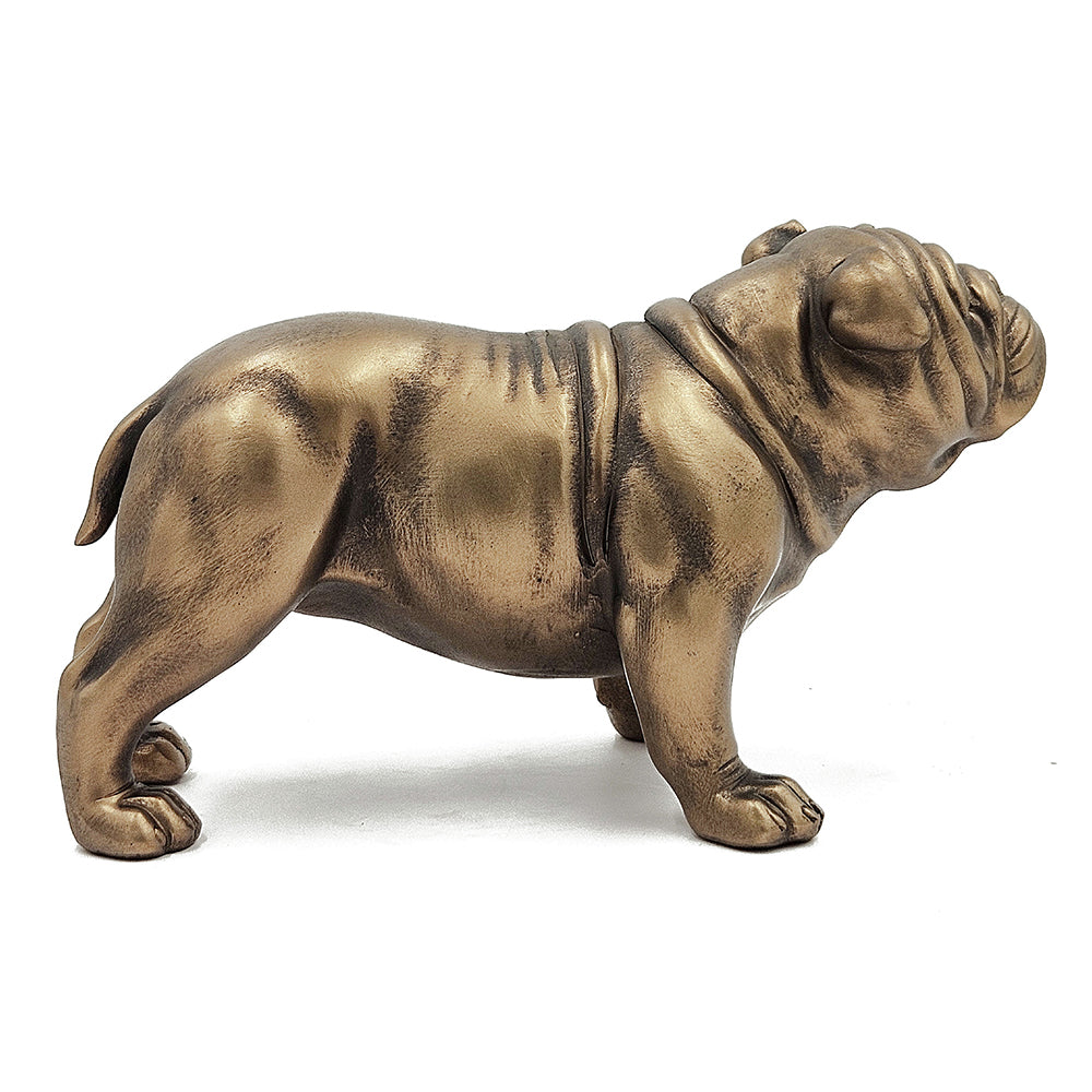 Lifelike French Bulldog Figurine with Copper Finish