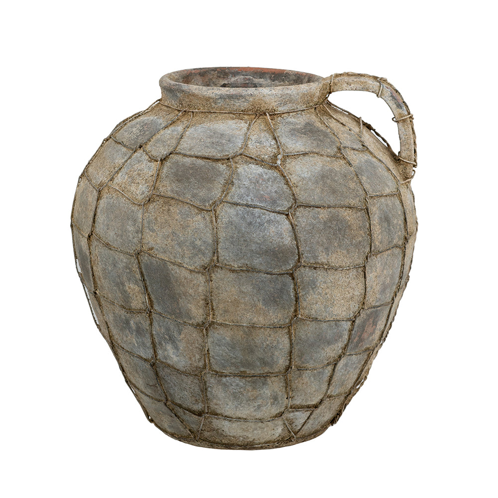 Hand-Pulled Ceramic Vase with Wire Wrap (2 Styles Available)