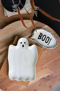 BOO Ghost Ceramic Serving Platter