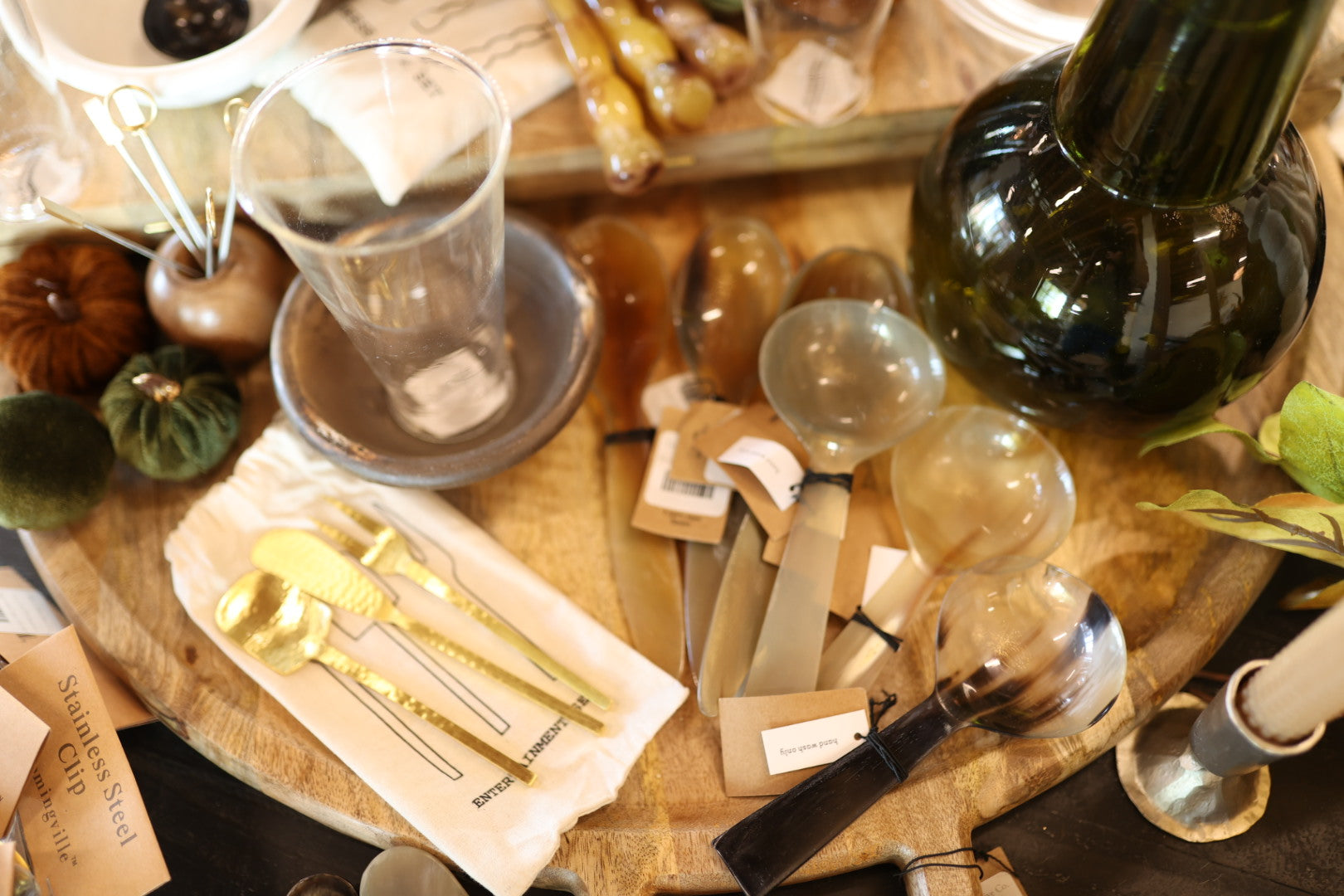 6-1/4"L Horn Serving Spoon (each one will differ)