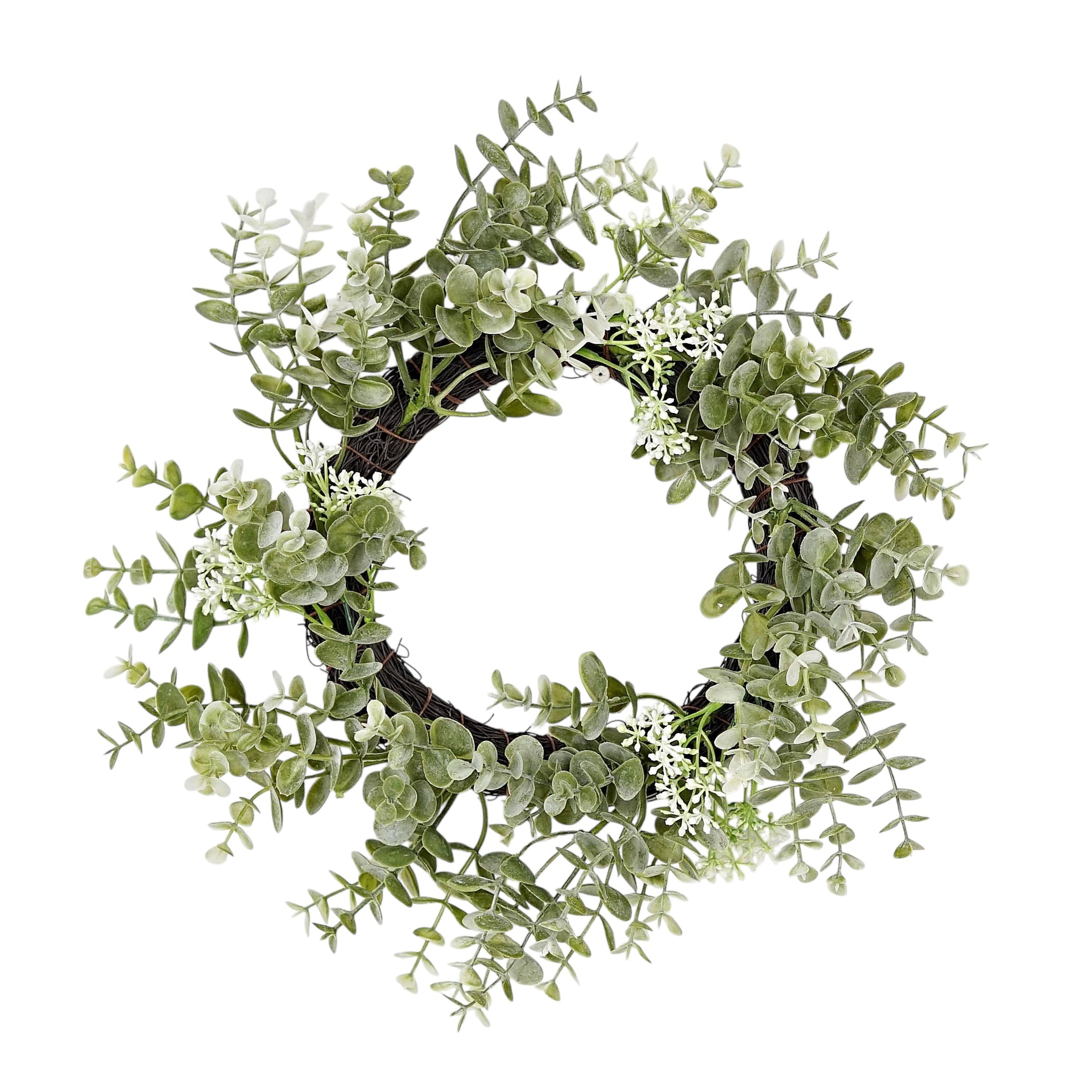 16in(6.5) Twig Wreath-Sage Eucalyptus with Seeds