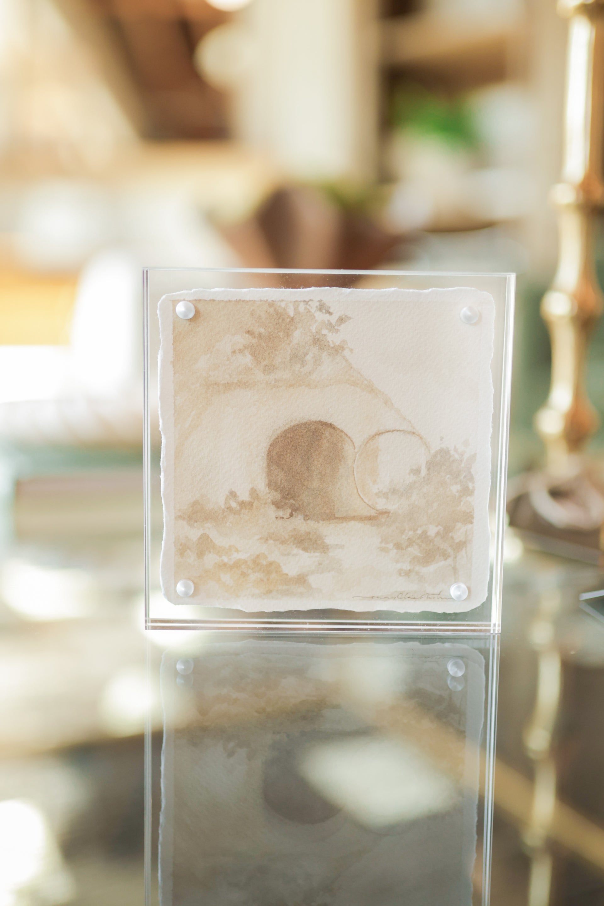 The Tomb Was Empty - Framed Art By Mary Claire 5” x 5” (Each One Will Differ)