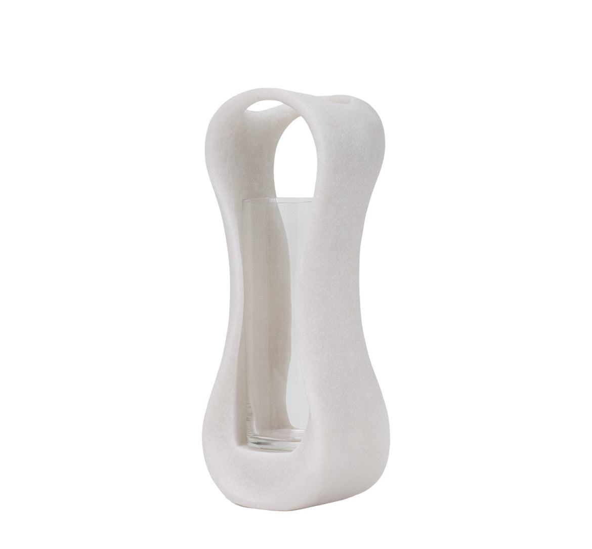 Lestro White Hurricane Candle Holder