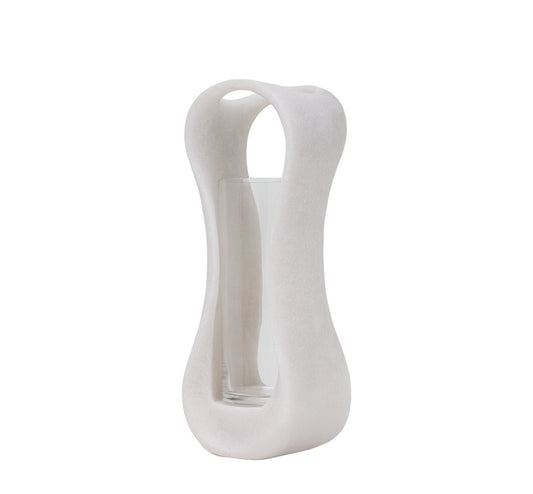 Lestro White Hurricane Candle Holder