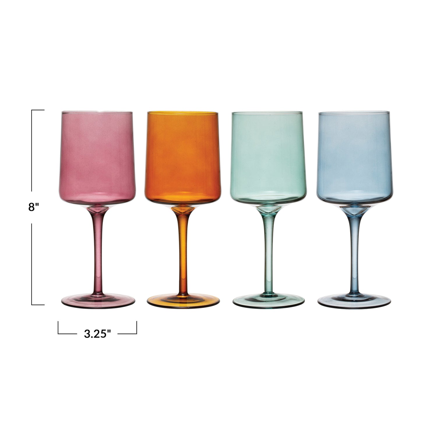 Set of 4 Stemmed Wine Glasses