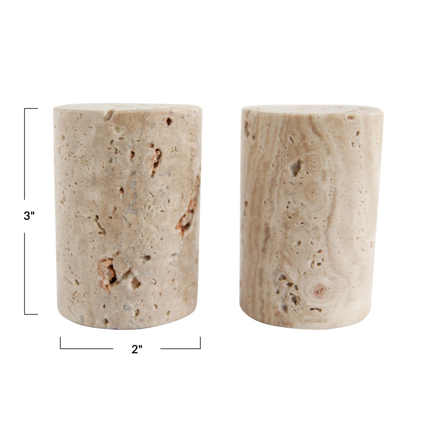 Travertine Salt and Pepper Shakers