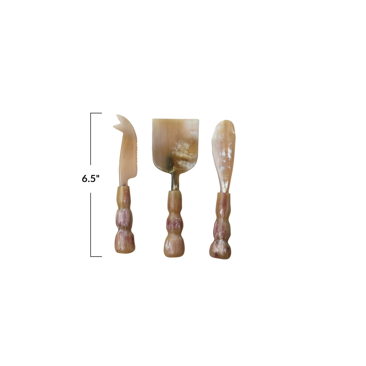 Natural Horn Cheese Serving Set