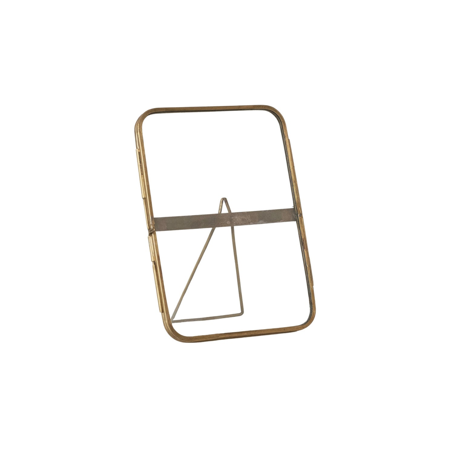 5-1/4"L x 7"H Brass & Glass