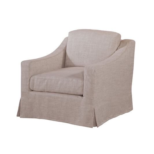 Dune Slipcovered Swivel Chair in Floris Linen (Performance Fabric)