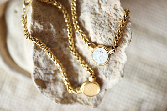 Coin Necklace - Silver and Gold
