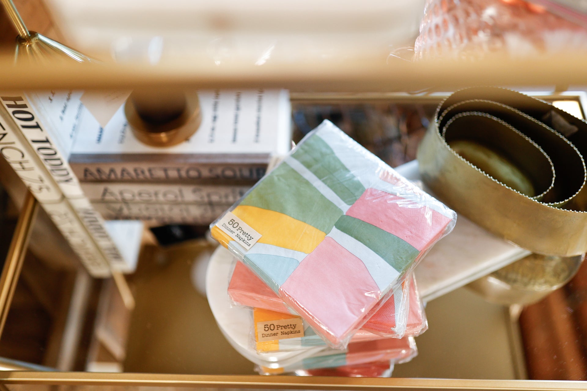 Paper Napkins w/ Abstract Design (Contains 50 Folded Pieces)