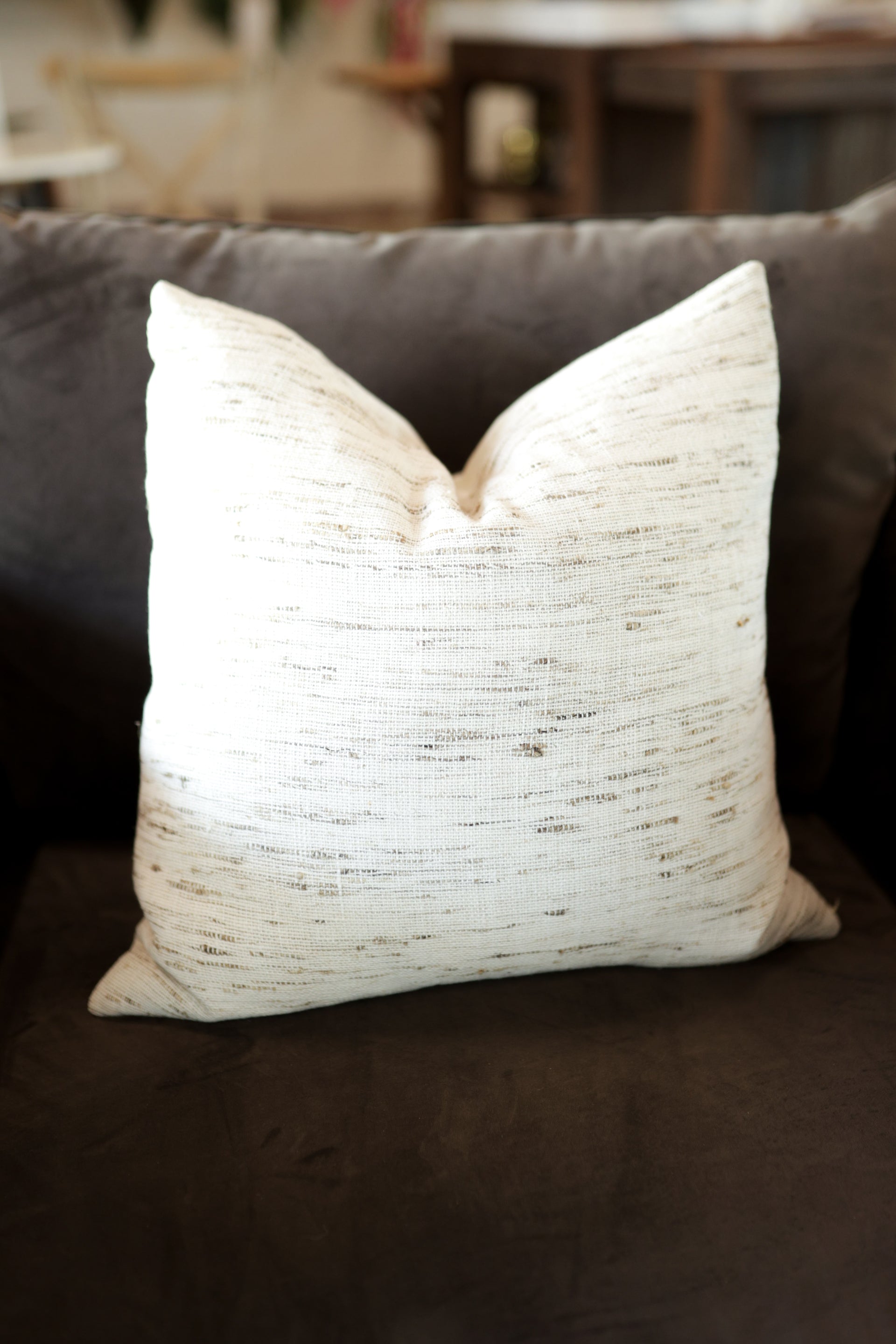 Cream and Brown Pillow
