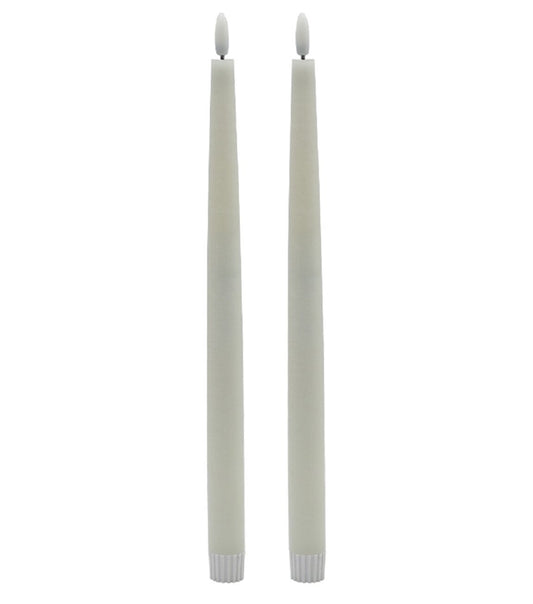Tall White Flameless Taper (Set of 2)