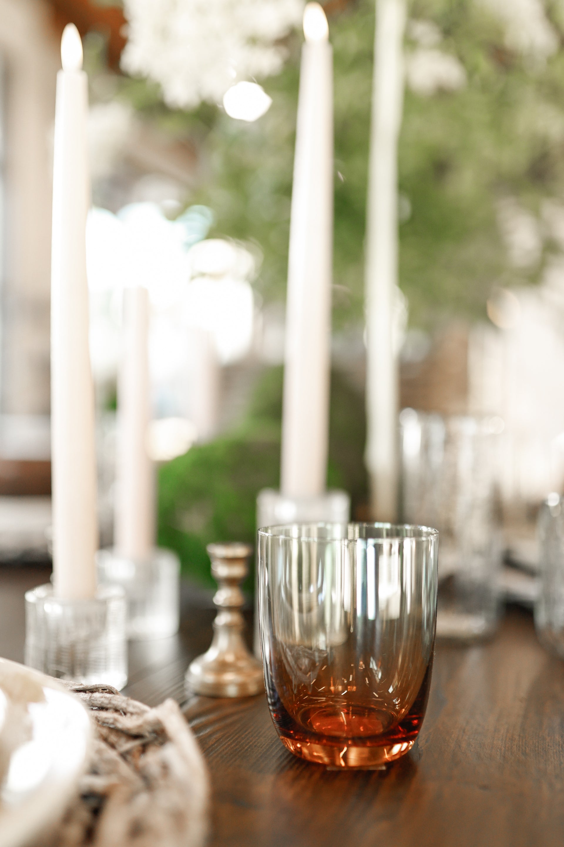 10 oz. Drinking Glass Set of 4 , Iridescent Finish, Amber Color & Green Ombre