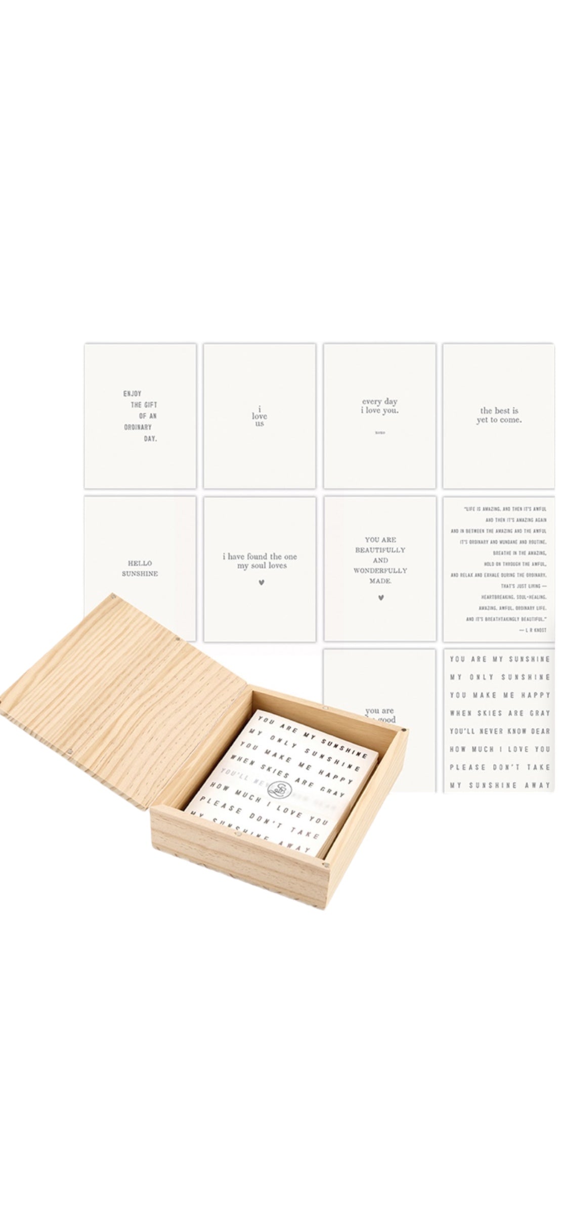 Greeting Card Set in Wood Box