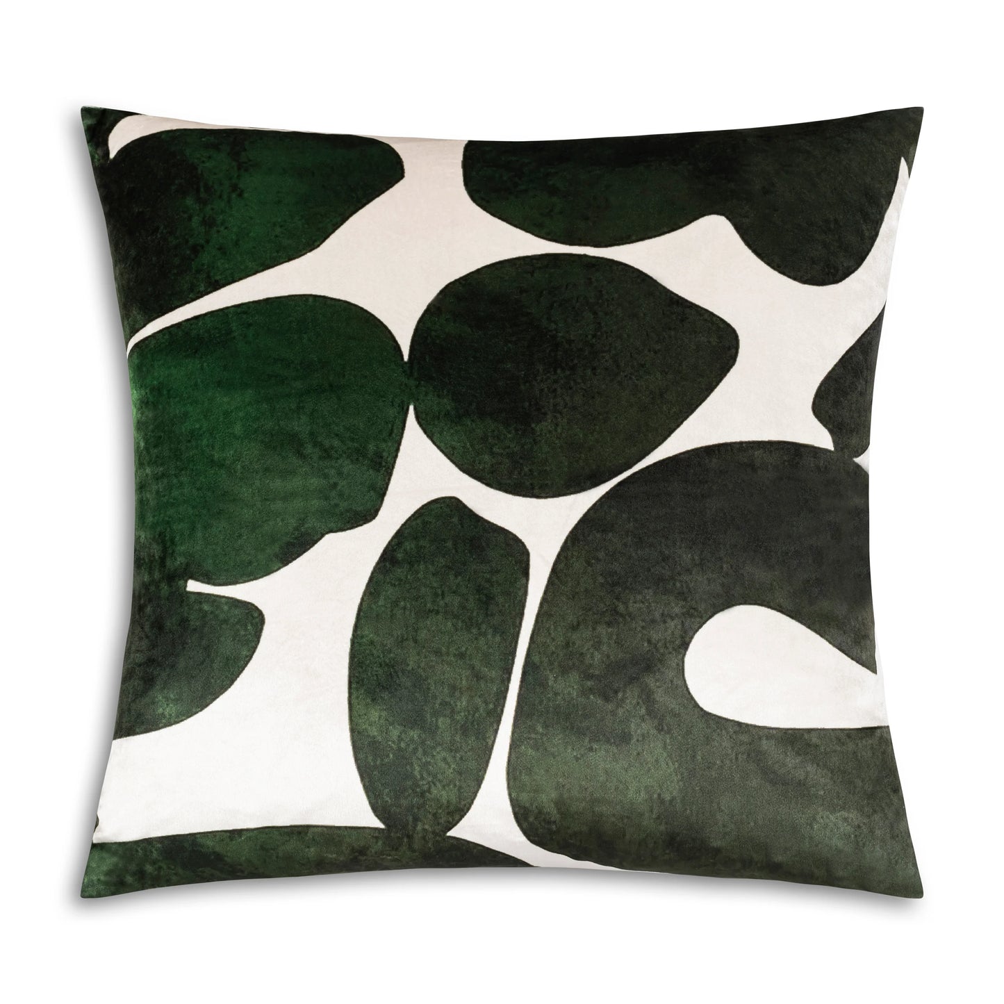 Ivory Pillow with Forest Green Print