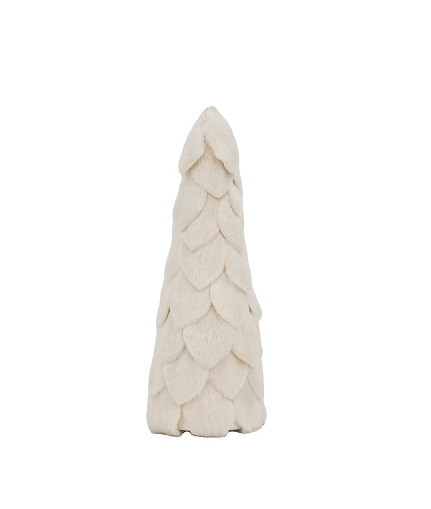 16" Large Fur Conetree,White